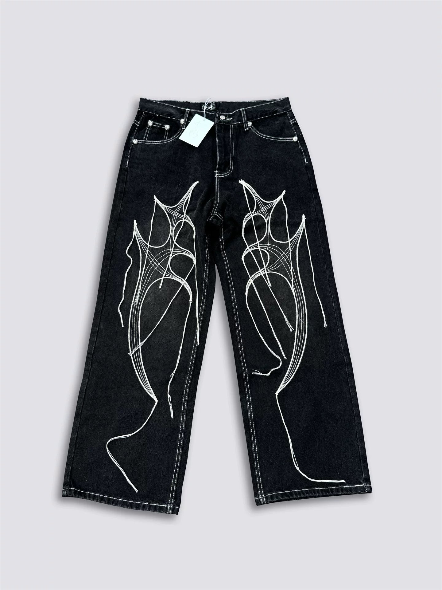 Thug Club Tassel Embroidered Denim Fashion Set