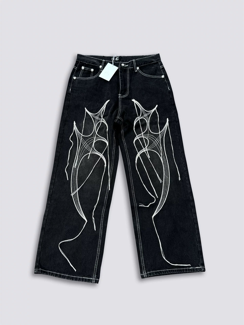 Thug Club Tassel Embroidered Denim Fashion Set