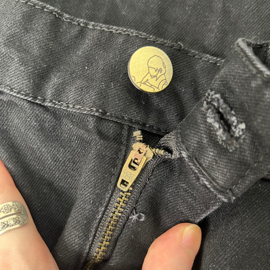 "Defend Awakening" Denim Black Straight Leg Jeans