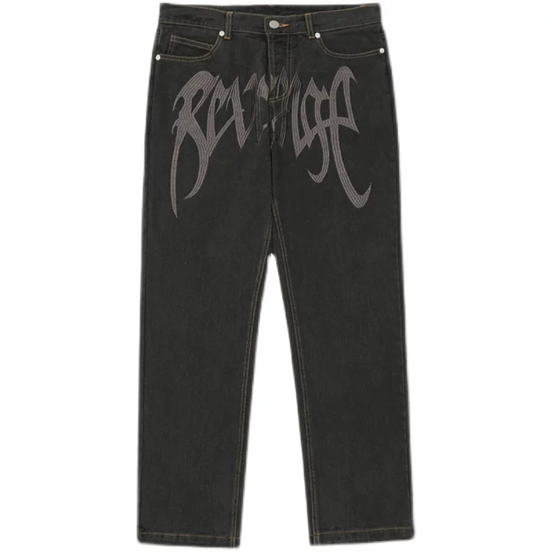 revenge Embroidered logo Straight-Leg Jeans