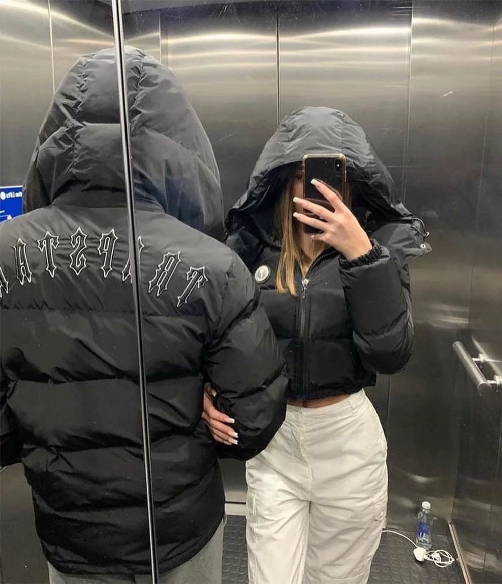 Trapstar embroidery letter LOGO hooded cotton-padded jacket