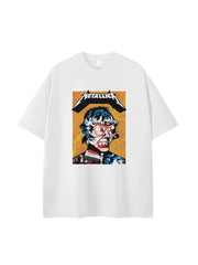 Metallica metal band retro American street niche vtg loose shoulder pure cotton rock short sleeved T-shirt