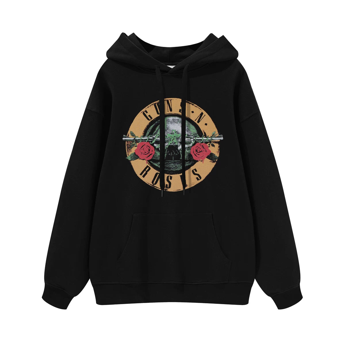 Guns n Roses Rock Band American Street Men's and Women's Black Grey White Cotton Hooded Round Neck Hoodie (2)