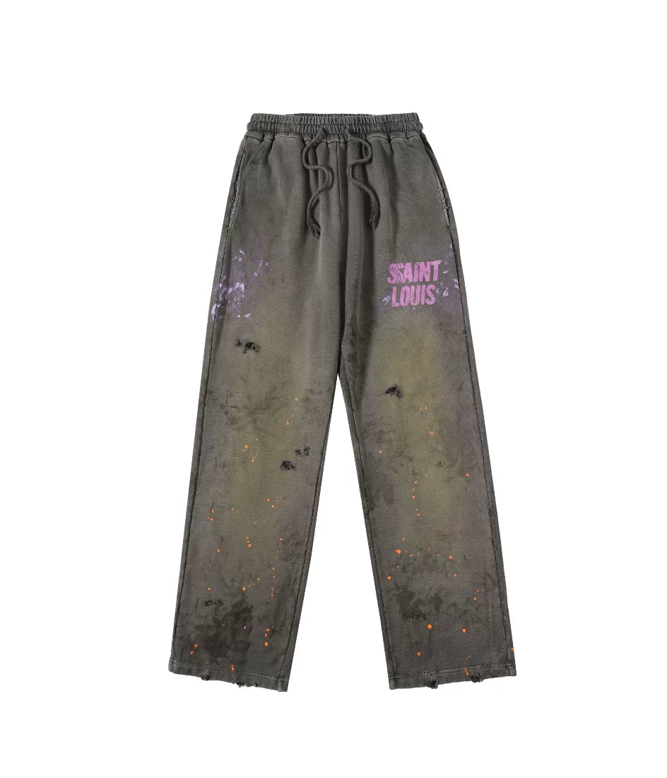 SSSAINT LOUIS - Murky dark straight-fit casual pants