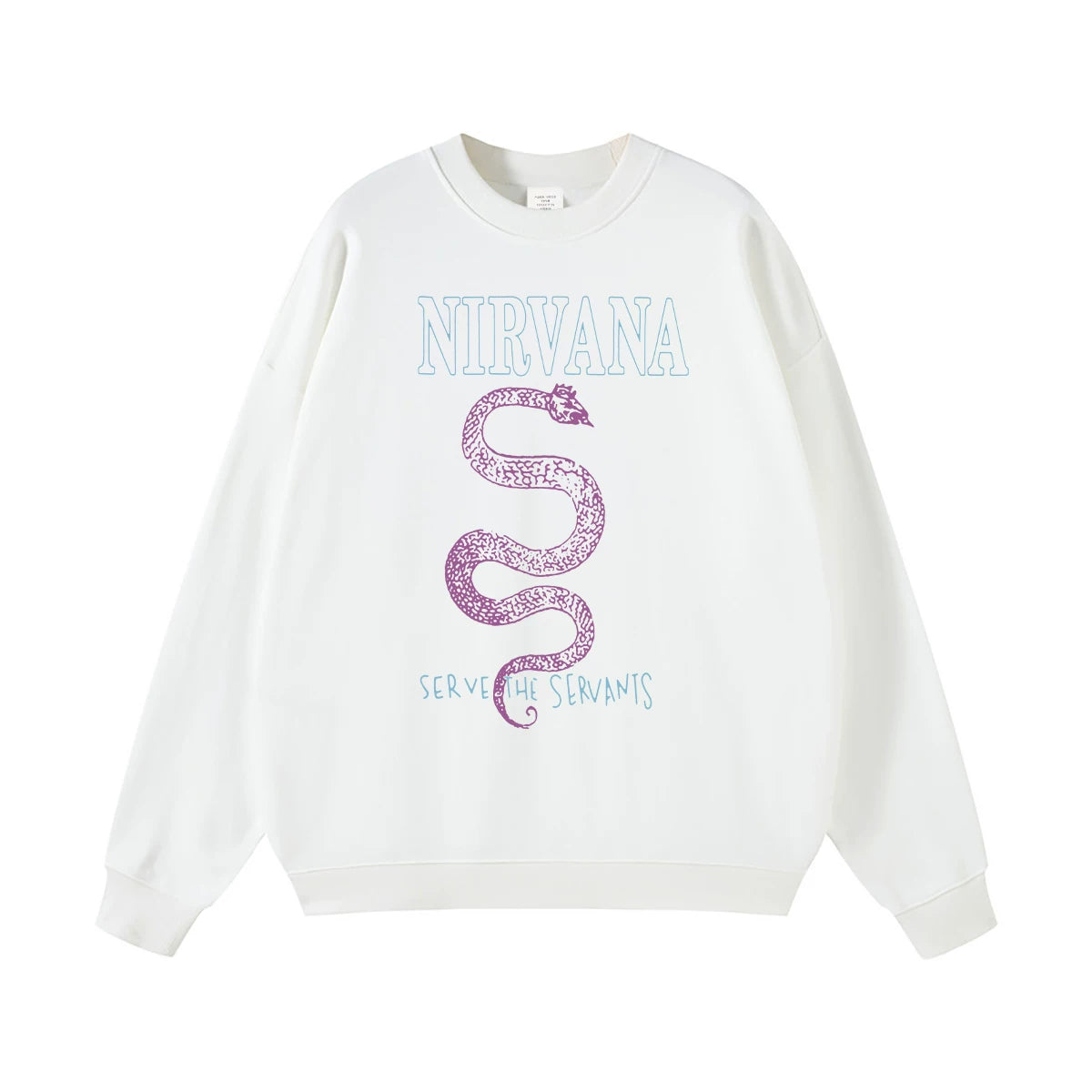 NIRVANA Nirvana Rock Band American Street Gun Flower Nirvana Black Gray White Pure Cotton Hooded Round Neck Sweatshirt (9)