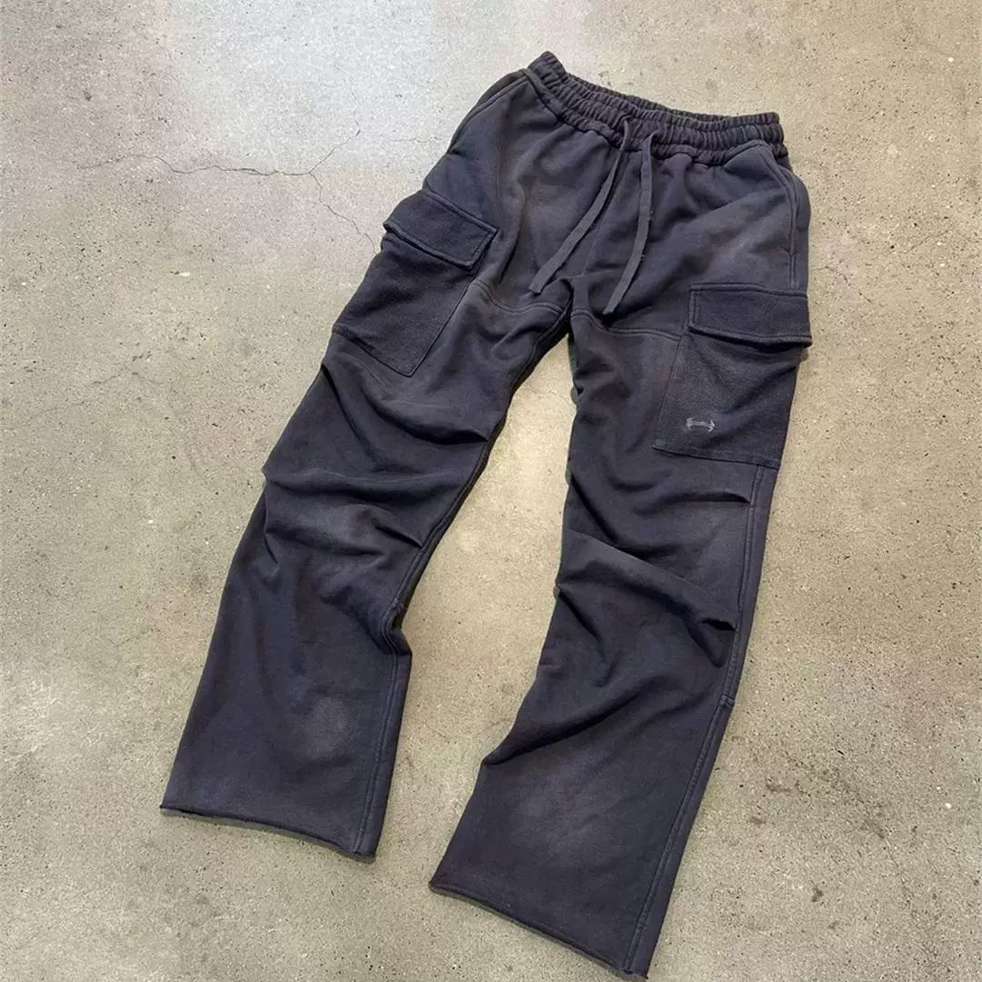 Hide in Hills Washed and Distressed Denim Joggers