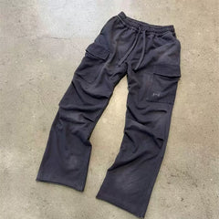 Hide in Hills Washed and Distressed Denim Joggers