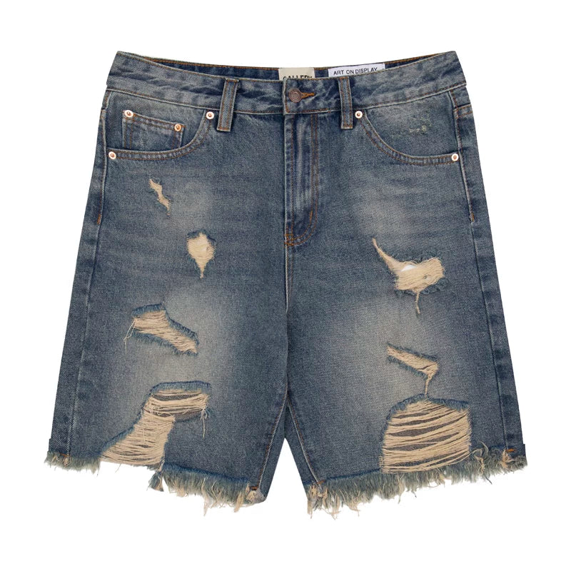 Gallery Dept hole damage washed denim shorts