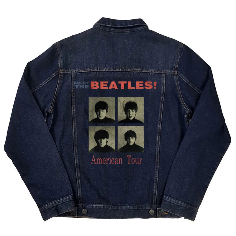 牛仔外套男春秋款欧美复古披头士The Beatles朋克机车牛仔衫夹克 (3)