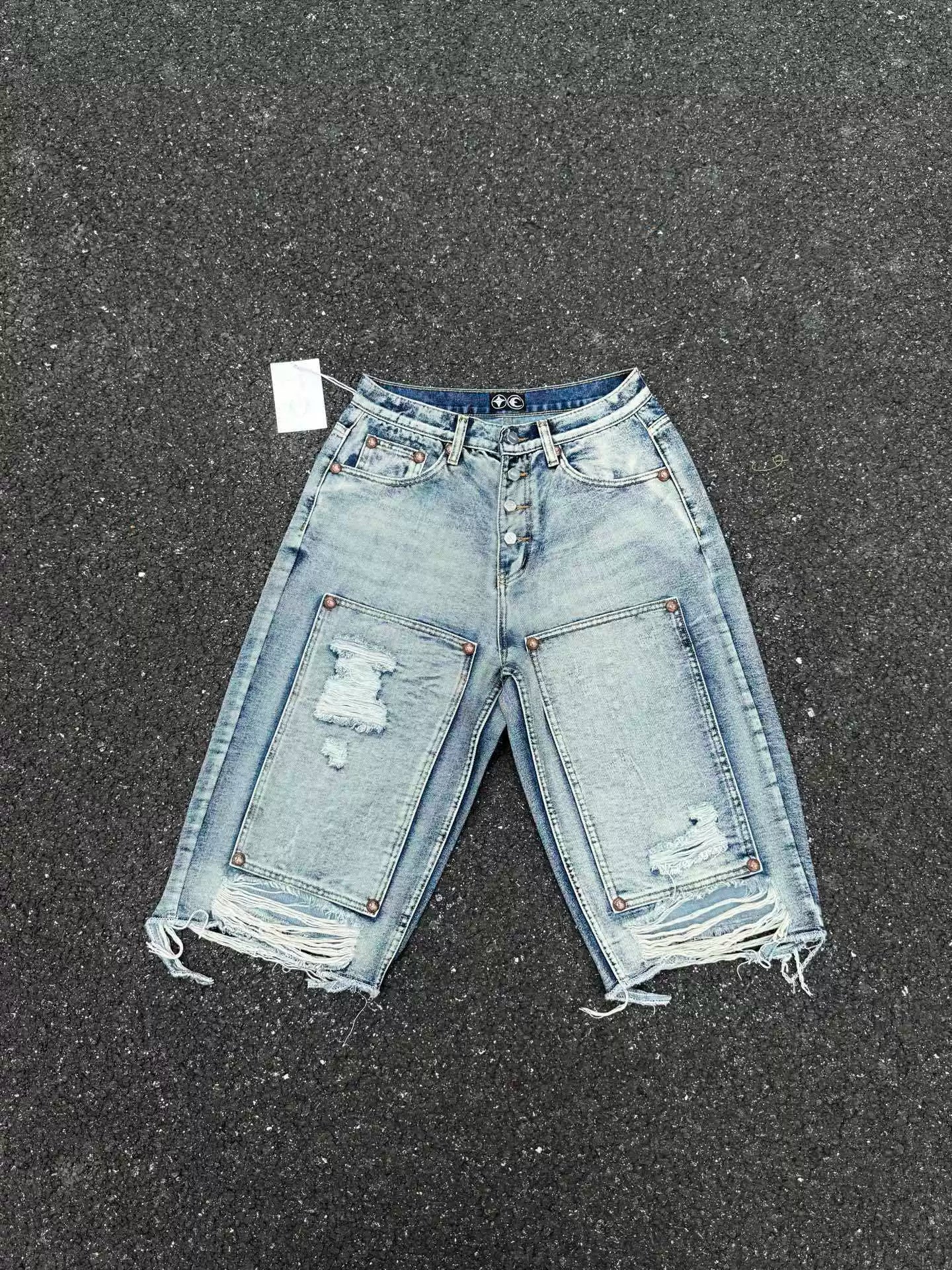 Thug Club ripped mid-thigh loose jeans