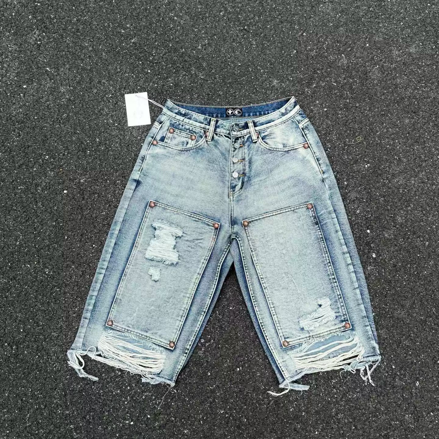 Thug Club ripped mid-thigh loose jeans
