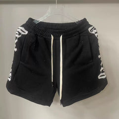 GODSPEED Embroidered Letters Full Diamond Casual Shorts
