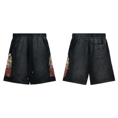 Who Decides War flame print shorts