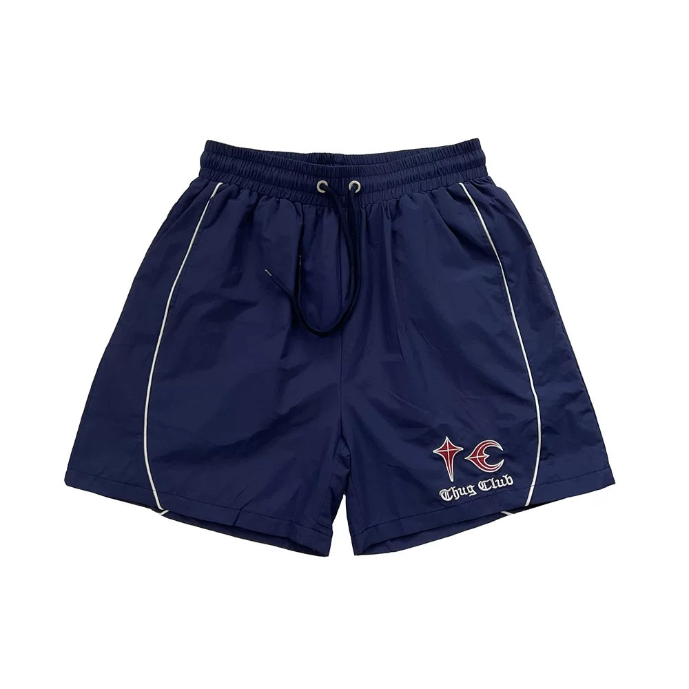 Thug Club Star and Moon Embroidered Casual Shorts