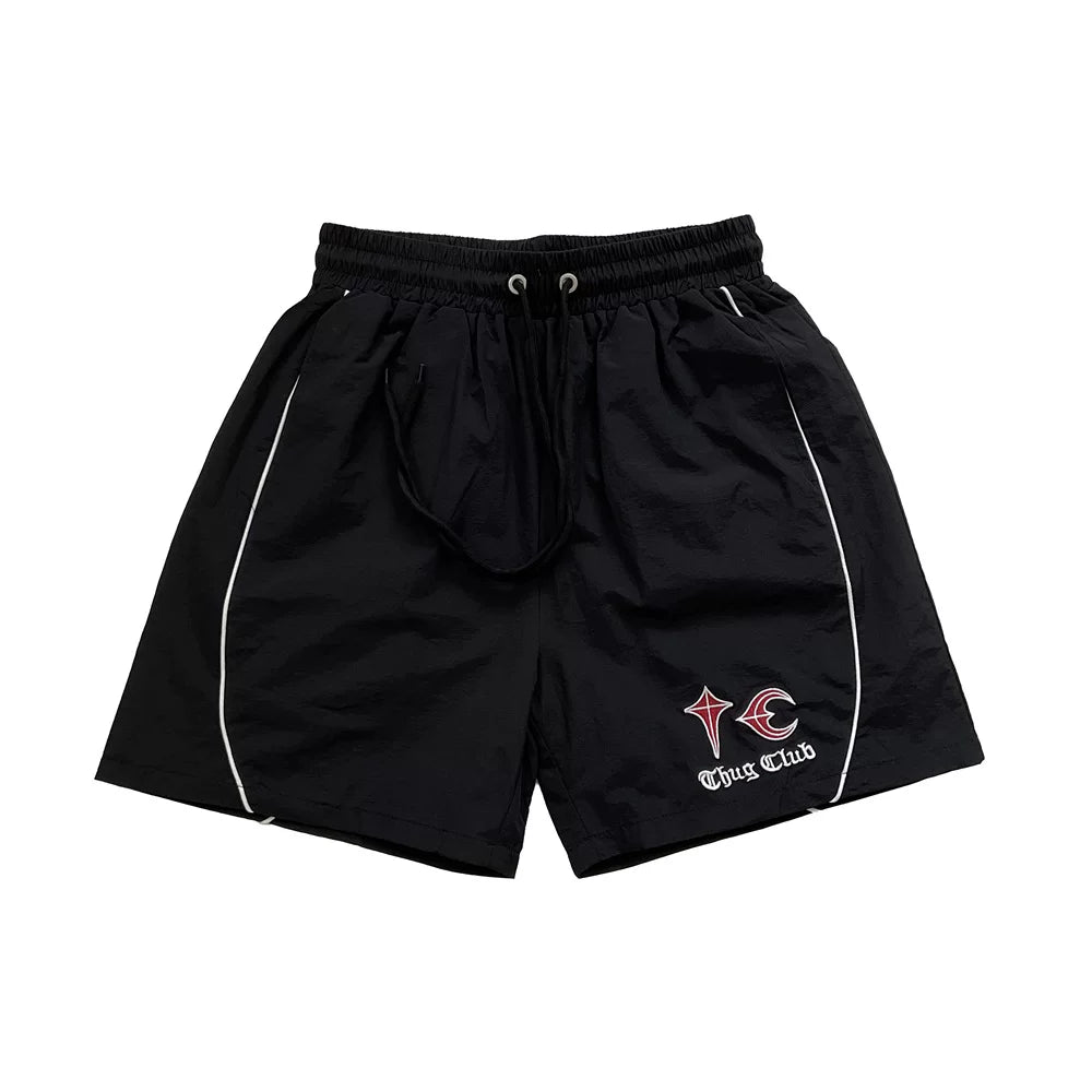 Thug Club Star and Moon Embroidered Casual Shorts