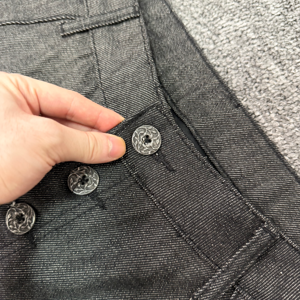 Derschutze Blossom V2 Jorts - Flower Embroidered Denim Pants