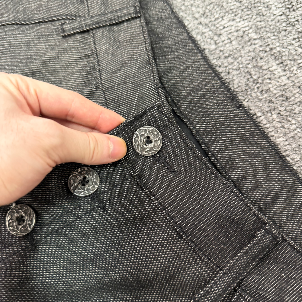 Derschutze Blossom V2 Jorts - Flower Embroidered Denim Pants
