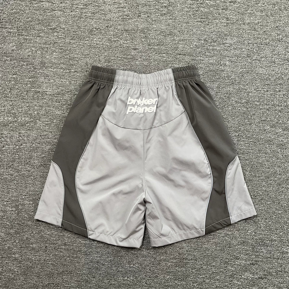 Broken Planet Color-Contrast Plaid Jogging Shorts