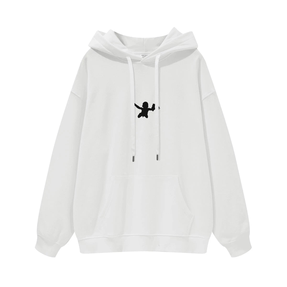 NIRVANA Nirvana Rock Band American Street Gun Flower Nirvana Black Gray White Pure Cotton Hooded Round Neck Sweatshirt (3)
