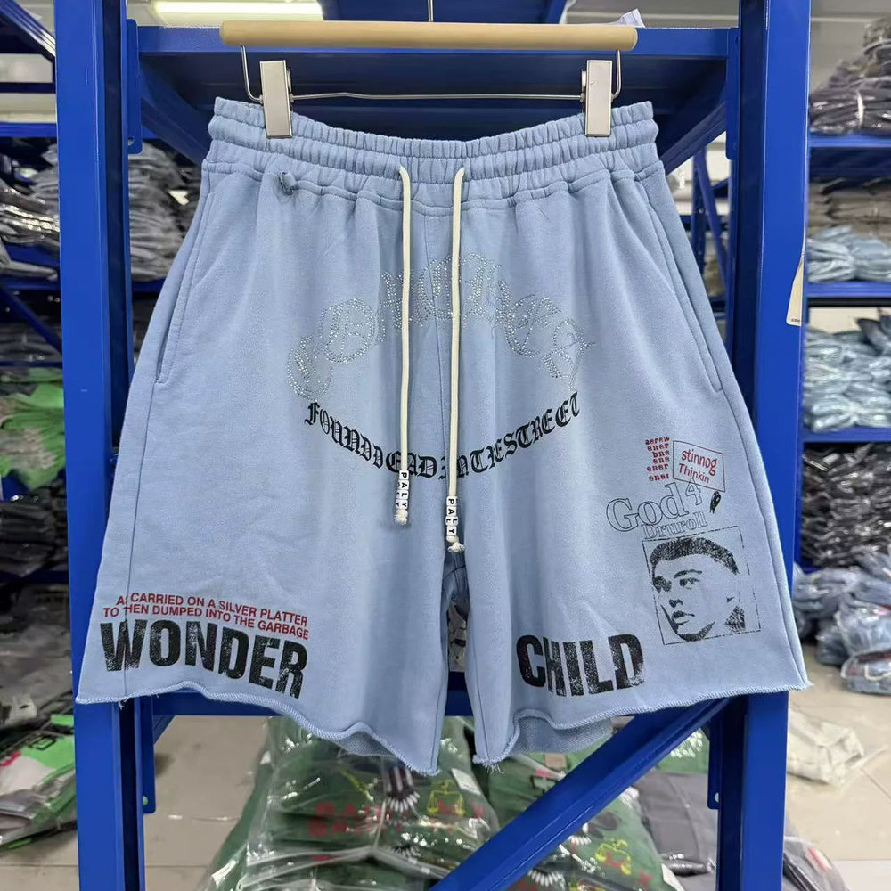 Paly Hollywood distressed printed shorts