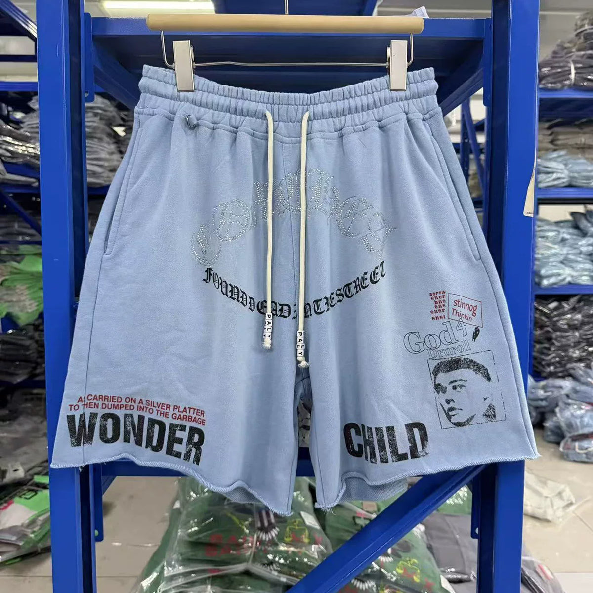 Paly Hollywood distressed printed shorts