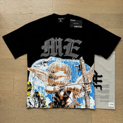 MIXED EMOTION Vintage Rhinestone Cupid Graphic T-Shirt (Black)