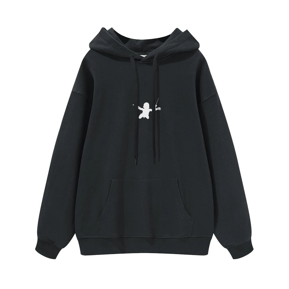 NIRVANA Nirvana Rock Band American Street Gun Flower Nirvana Black Gray White Pure Cotton Hooded Round Neck Sweatshirt (4)