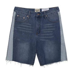 Gallery Dept Washed Dark Blue Plaid Denim Shorts