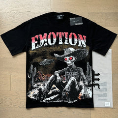 MIXED EMOTION Vintage Alien Cowboy Graphic T-Shirt (Black)