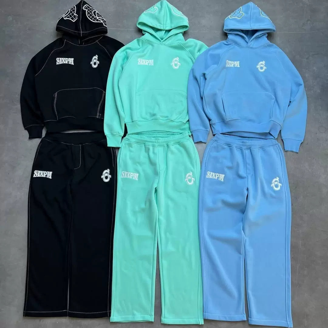 6pm Embroidered Alphabet Hoodie Set