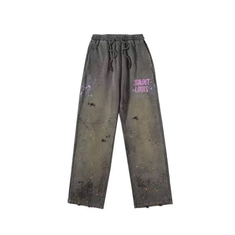 SSSAINT LOUIS - Murky dark straight-fit casual pants