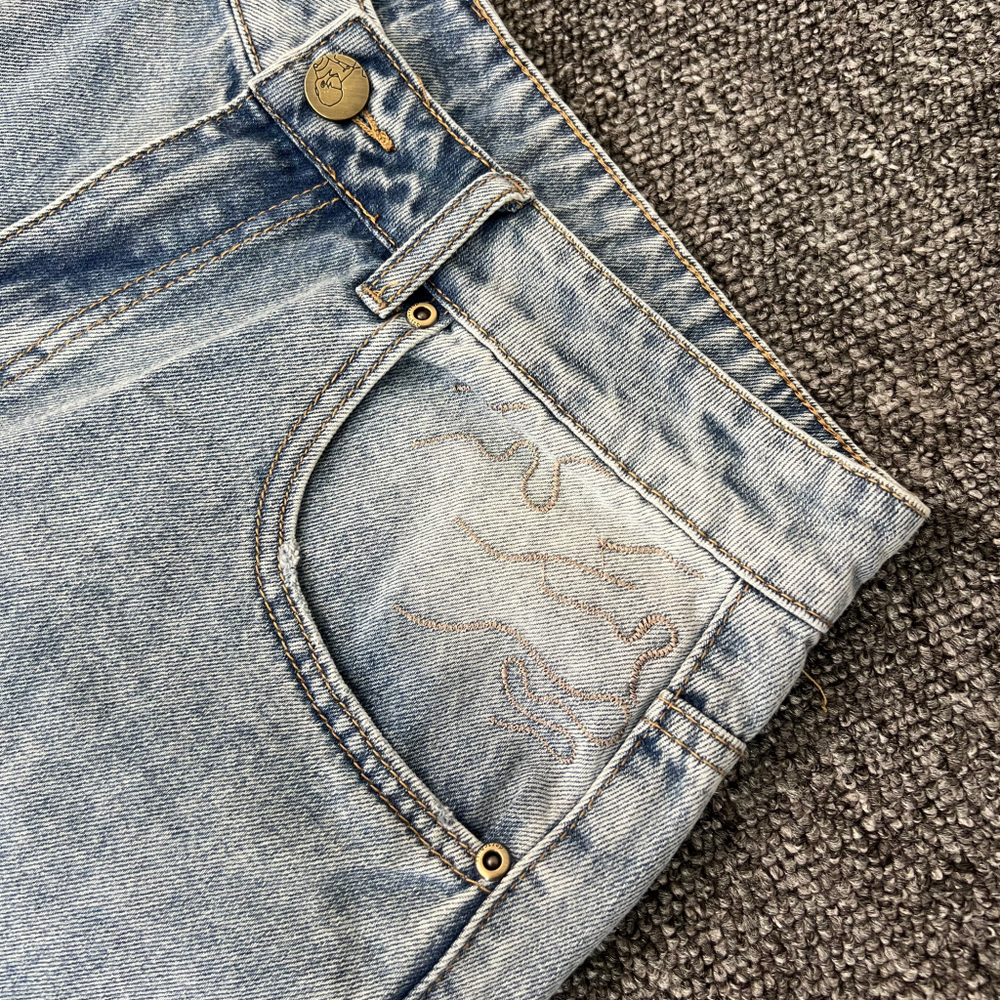 Derschutze Yasmin V3 Jorts Blue Updated Fit Embroidered Jeans