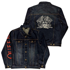 Gunslinger ACDC band Nirvana rock deep blue lapel denim jacket European and American street motorcycle denim jacket (1)