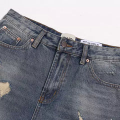 Gallery Dept hole damage washed denim shorts