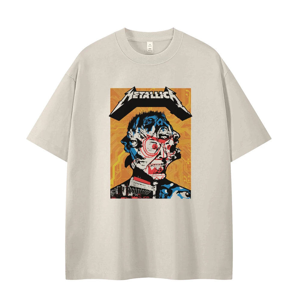 Metallica metal band retro American street niche vtg loose shoulder pure cotton rock short sleeved T-shirt