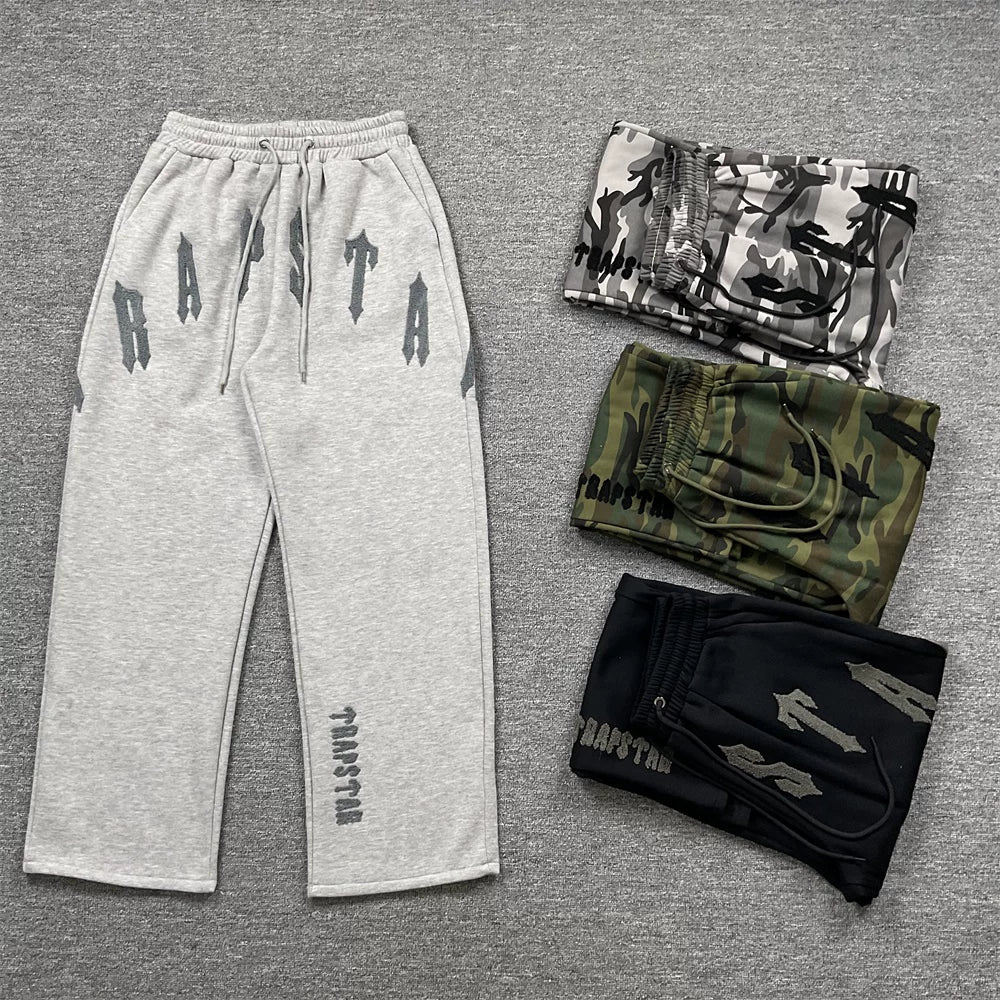 TRAPSTAR Towel Embroidered Straight-Tee Casual Pants
