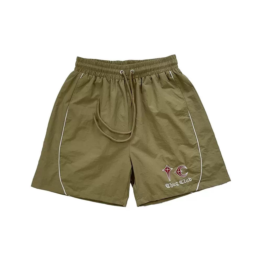 Thug Club Star and Moon Embroidered Casual Shorts