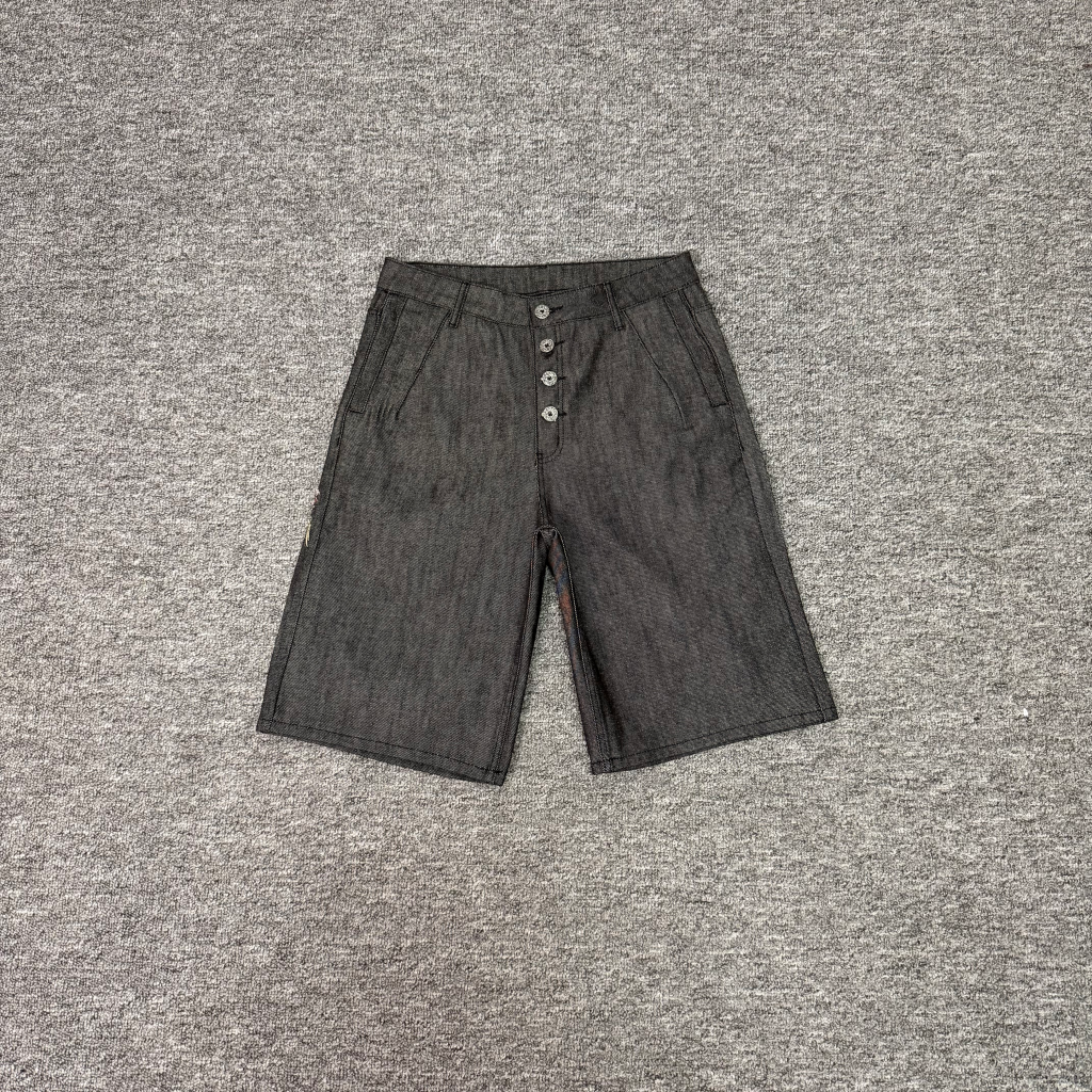Derschutze Blossom V2 Jorts - Flower Embroidered Denim Pants