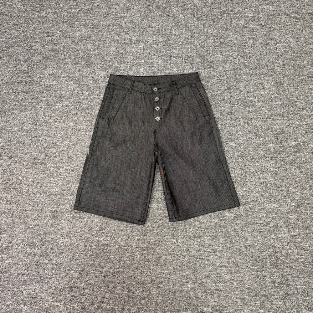 Derschutze Blossom V2 Jorts - Flower Embroidered Denim Pants
