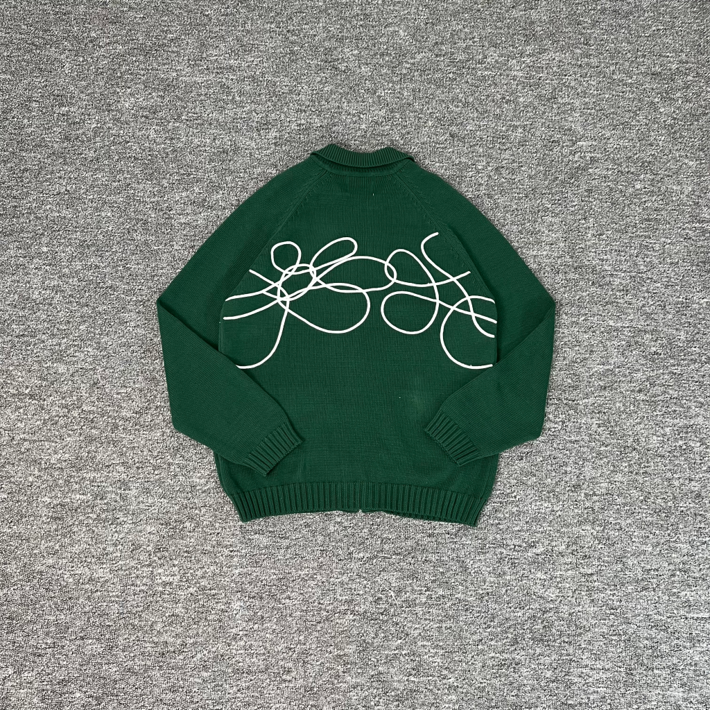 Arte Cardigan Flower round knit embroidered zipper jacket