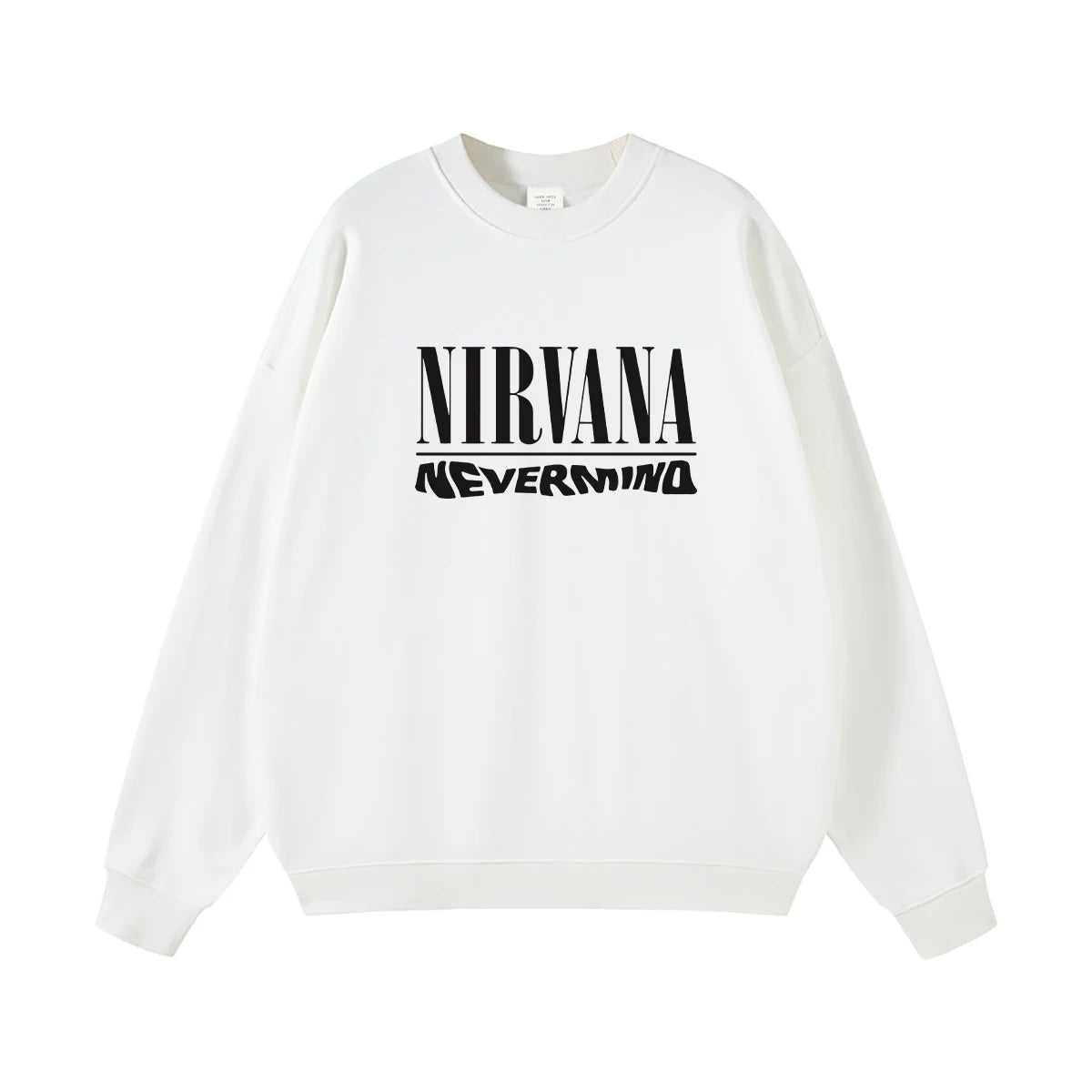 NIRVANA Nirvana Rock Band American Street Gun Flower Nirvana Black Gray White Pure Cotton Hooded Round Neck Sweatshirt (5)