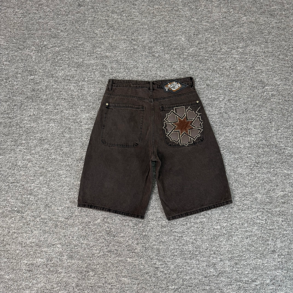 Derschutze Embroidered Denim Shorts