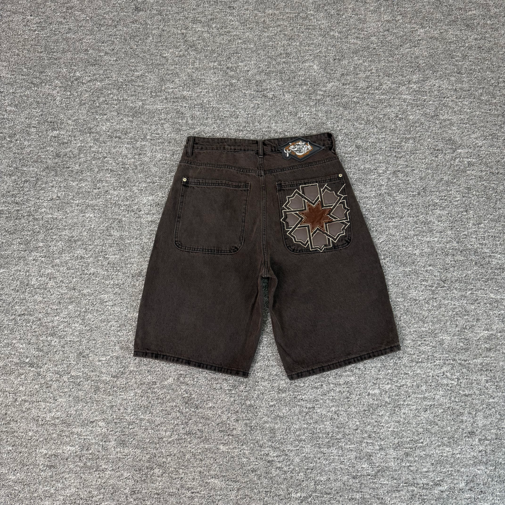 Derschutze Embroidered Denim Shorts