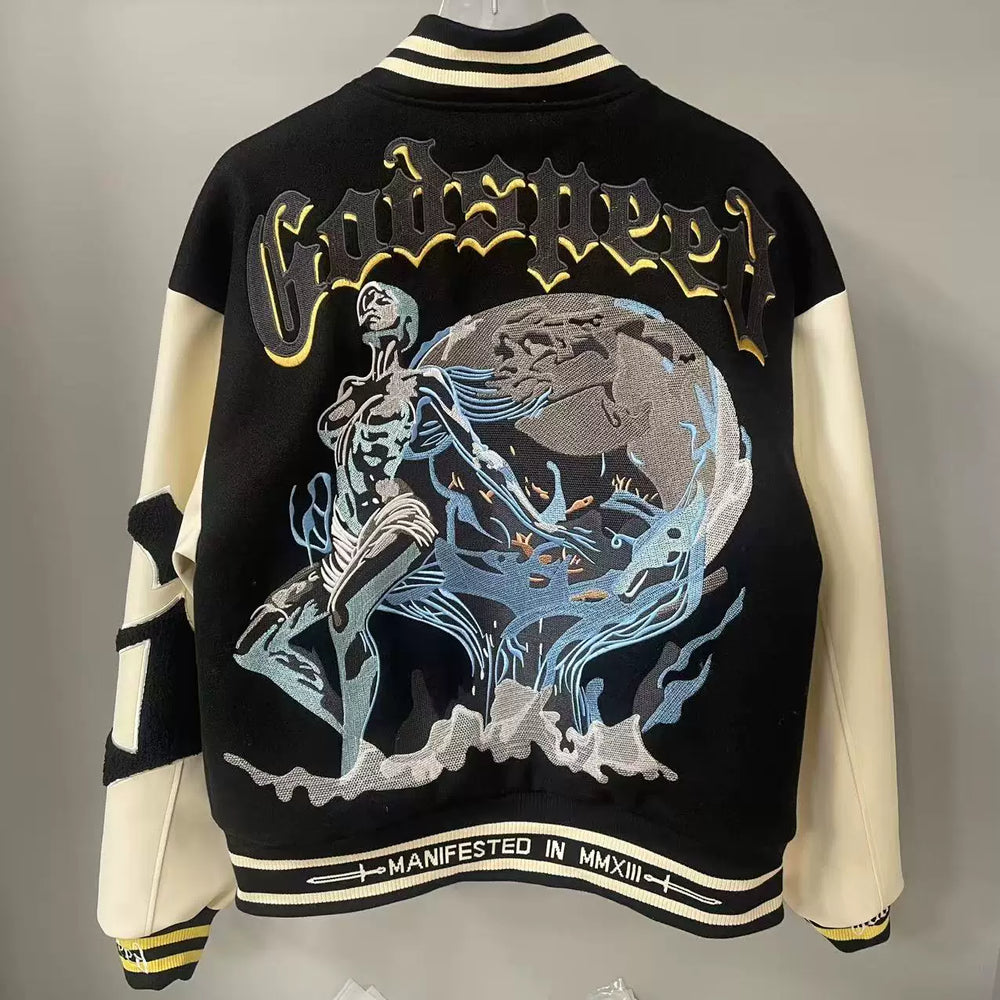 Thug club Rivet Metal LOGO Short Bomber Jacket