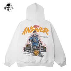 Warren Lotas The Answer Skull Hoodie - White