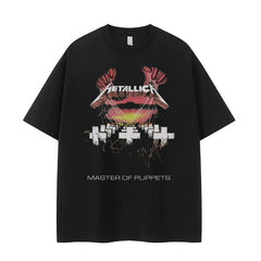 Metallica metal band retro American street niche hip-hop design vtg rock short sleeved T-shirt