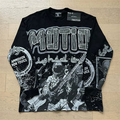MIXED EMOTION Vintage Apocalyptic Rocker Long-Sleeve T-Shirt
