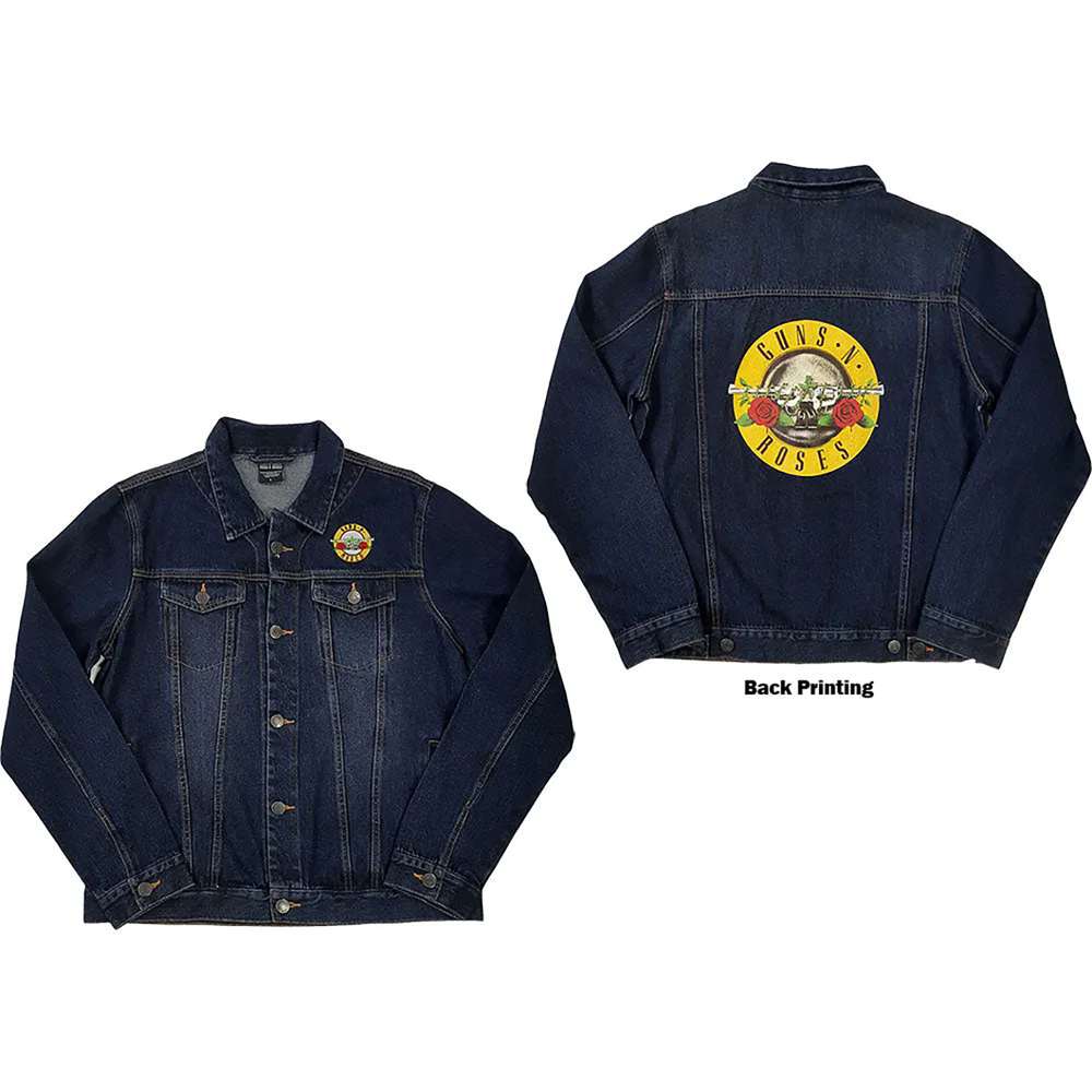 Gunslinger ACDC band Nirvana rock deep blue lapel denim jacket European and American street motorcycle denim jacket (1)