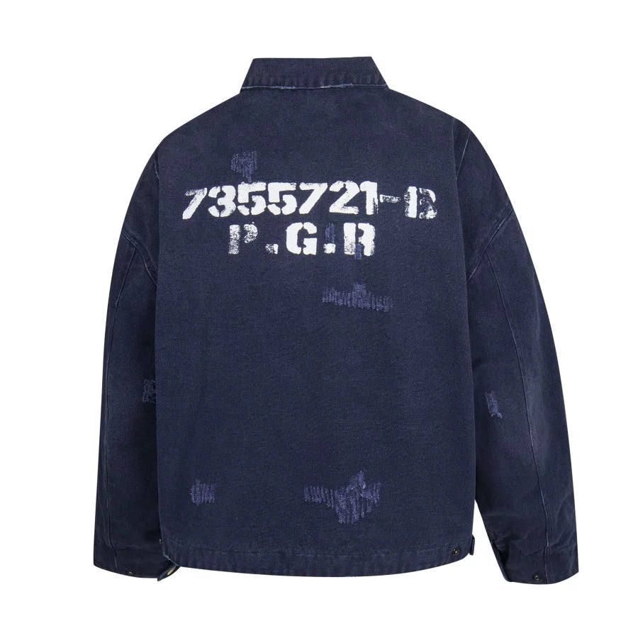 Project Washed Hand Cut Zip Denim Jacket