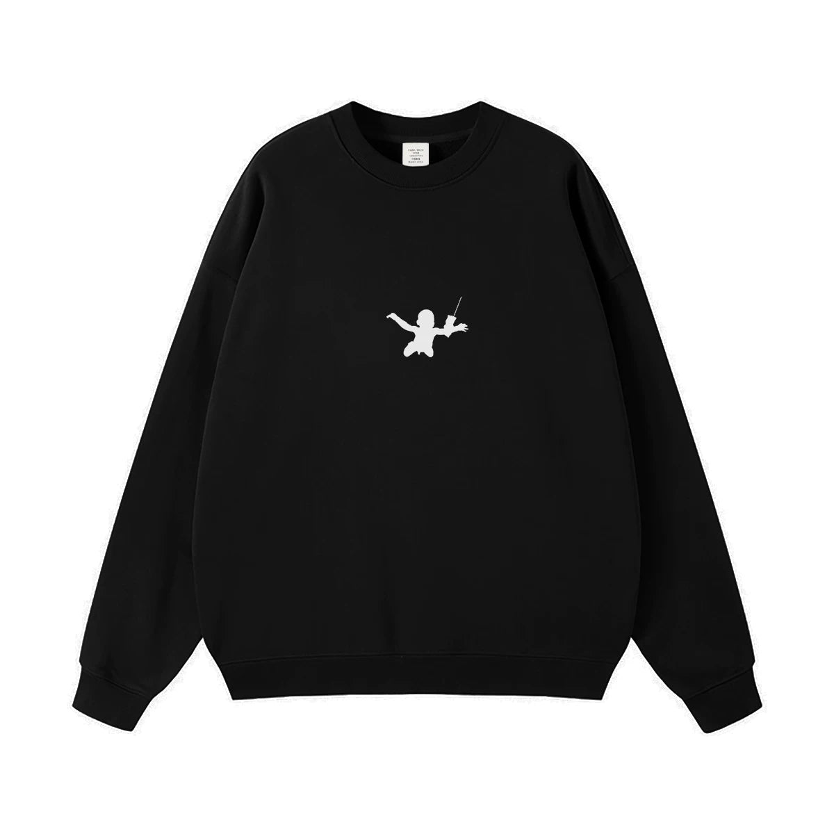 NIRVANA Nirvana Rock Band American Street Gun Flower Nirvana Black Gray White Pure Cotton Hooded Round Neck Sweatshirt (3)